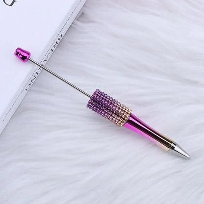 Colorful diamond bead pen Hand-plated gradient ballpoint pen