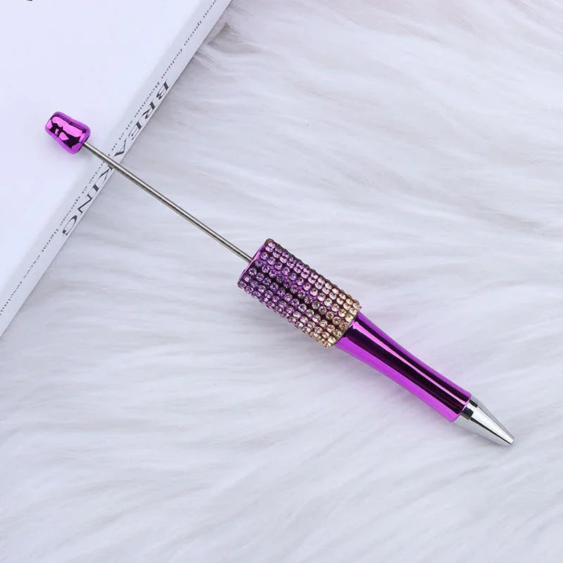 Colorful diamond bead pen Hand-plated gradient ballpoint pen