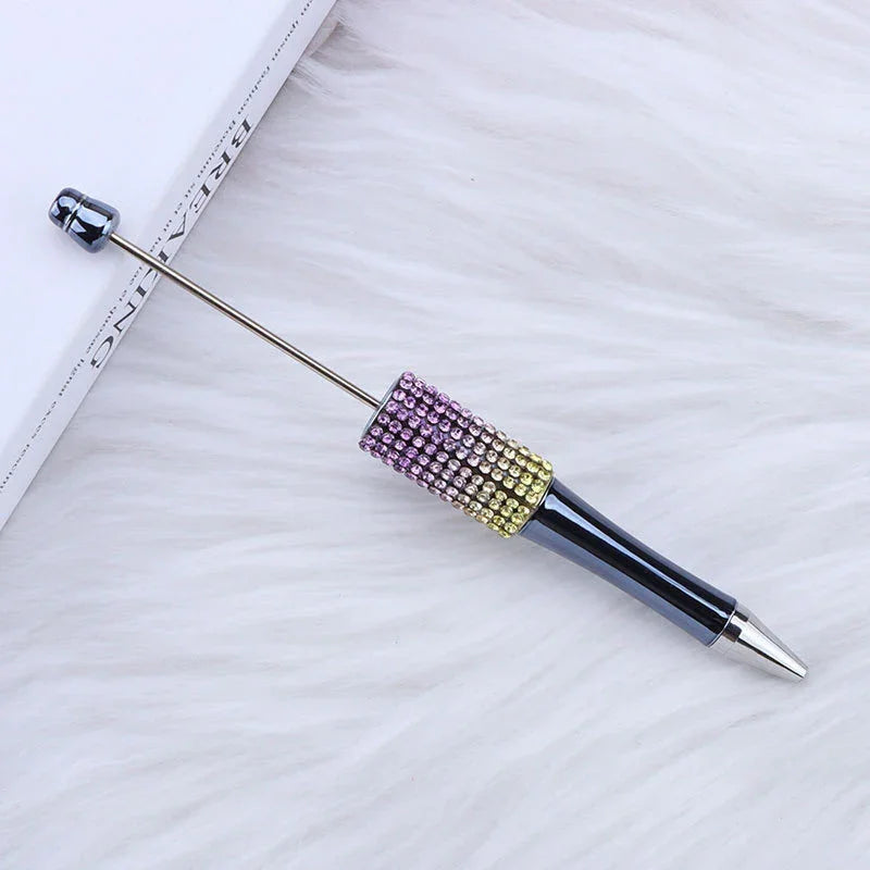 Colorful diamond bead pen Hand-plated gradient ballpoint pen | DIY Beadable Pen Craft Gift Idea