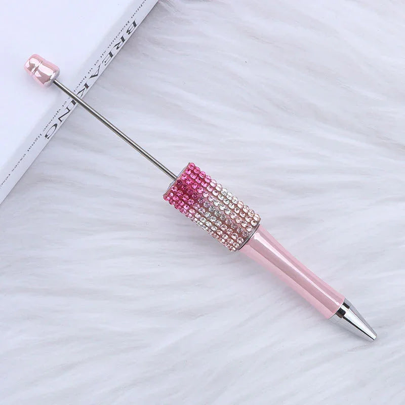 Colorful diamond bead pen Hand-plated gradient ballpoint pen | DIY Beadable Pen Craft Gift Idea
