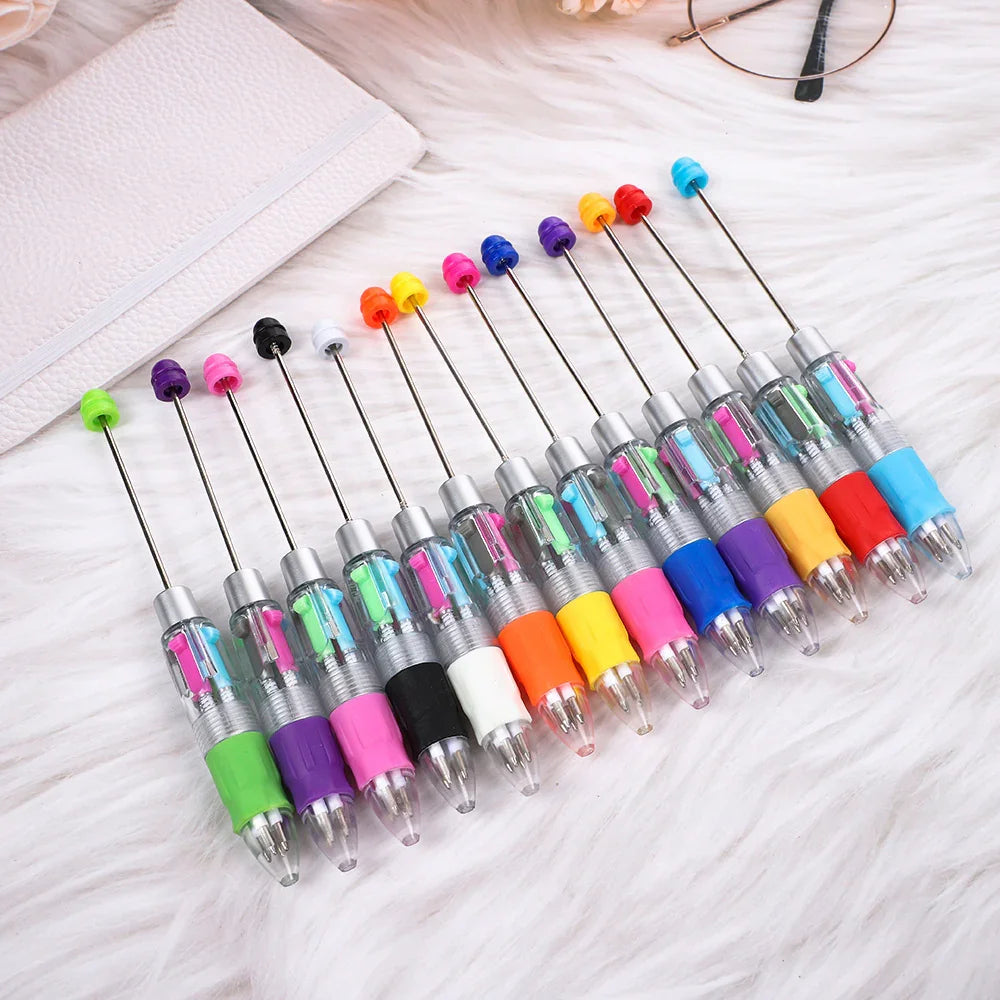 Cartoon four-color ballpoint pen student puzzle marking key points ballpoint pen | DIY Beadable Pen Craft Gift Idea