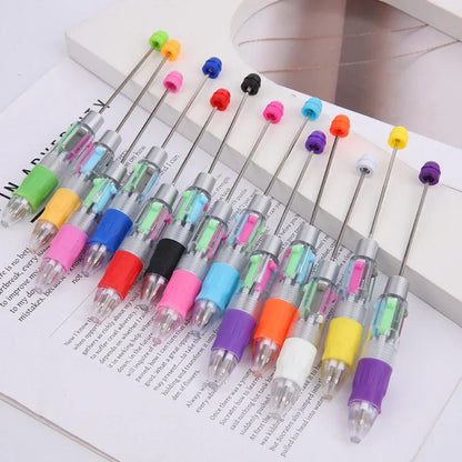 Cartoon four-color ballpoint pen student puzzle marking key points ballpoint pen
