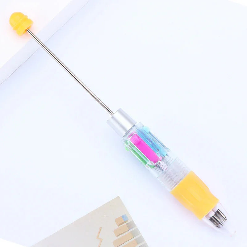 Cartoon four-color ballpoint pen student puzzle marking key points ballpoint pen