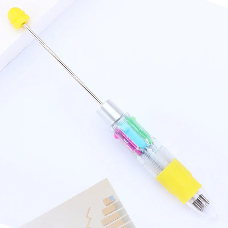 Cartoon four-color ballpoint pen student puzzle marking key points ballpoint pen | DIY Beadable Pen Craft Gift Idea