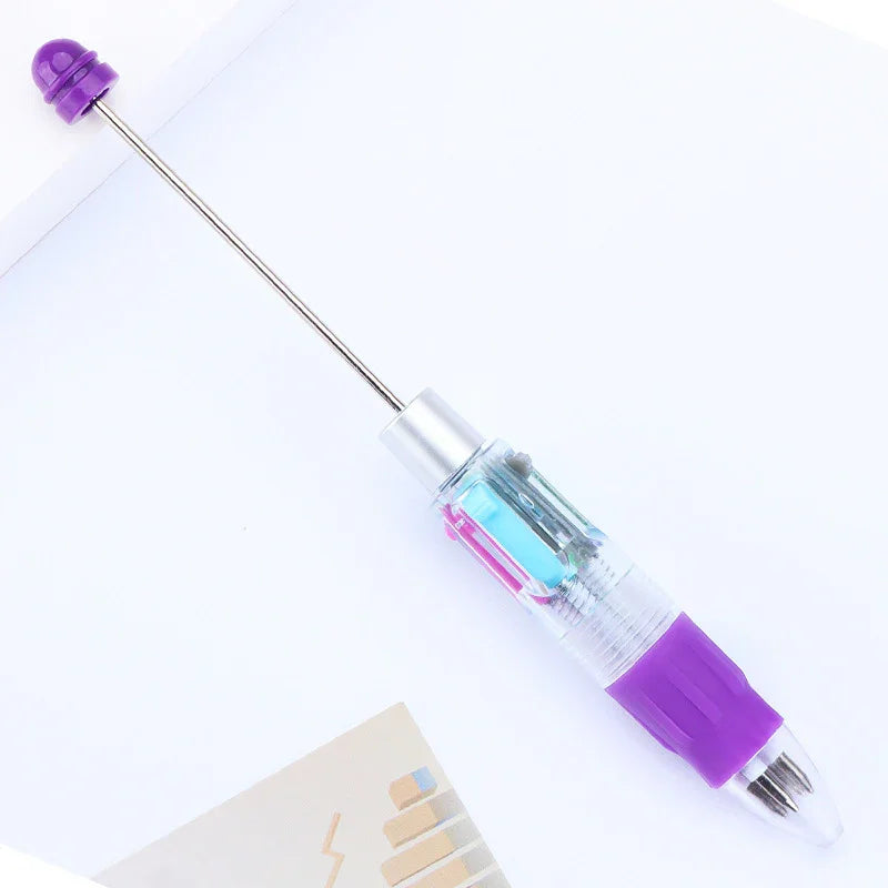 Cartoon four-color ballpoint pen student puzzle marking key points ballpoint pen | DIY Beadable Pen Craft Gift Idea