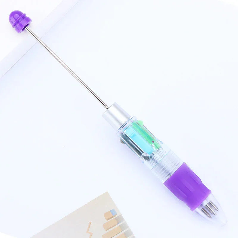 Cartoon four-color ballpoint pen student puzzle marking key points ballpoint pen | DIY Beadable Pen Craft Gift Idea