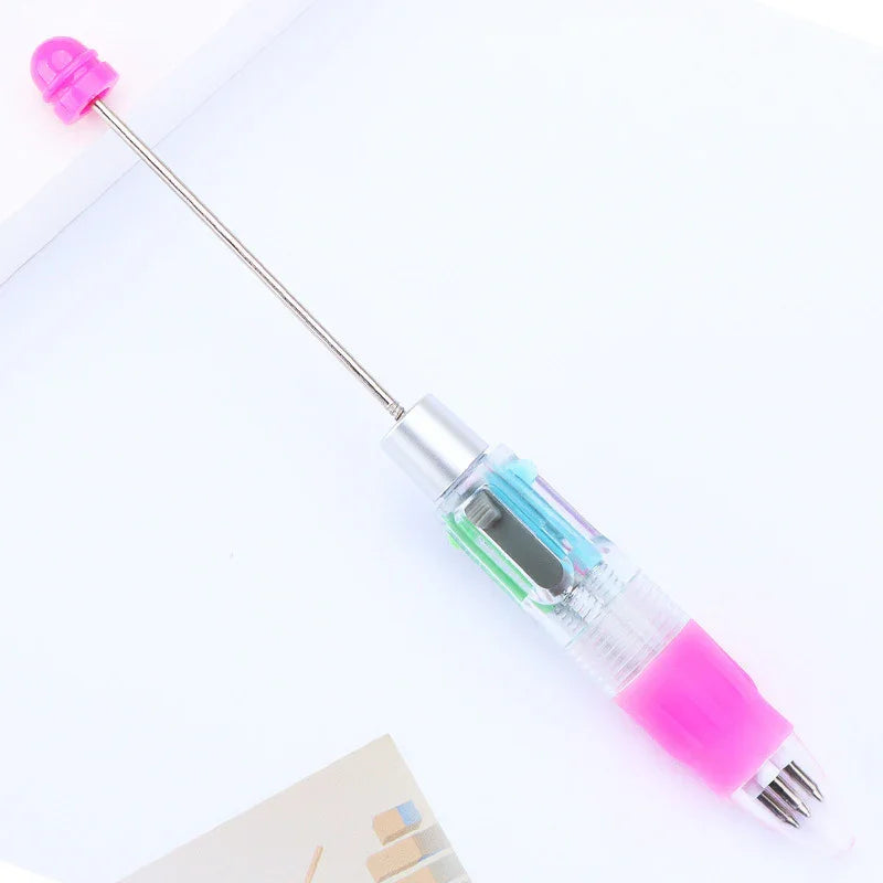 Cartoon four-color ballpoint pen student puzzle marking key points ballpoint pen | DIY Beadable Pen Craft Gift Idea