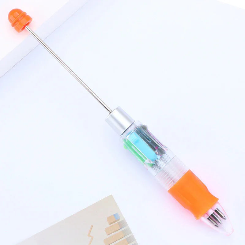 Cartoon four-color ballpoint pen student puzzle marking key points ballpoint pen