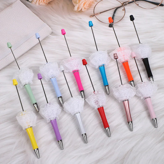 Pearl mesh bead pen educational handmade bead pen