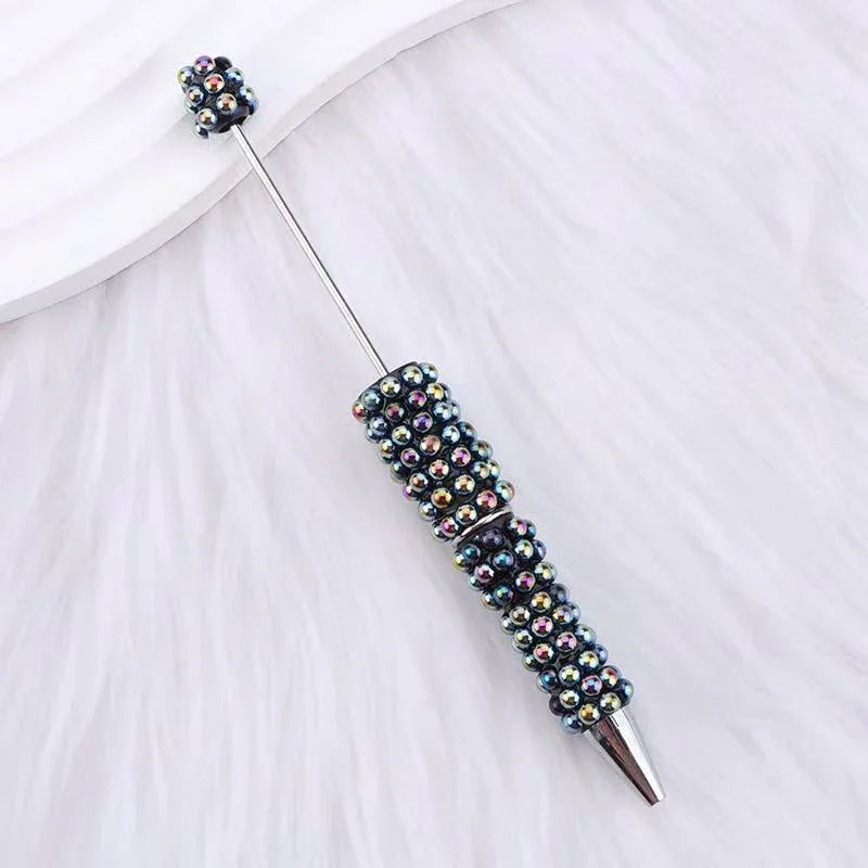 Pearl full diamond bead pen fun ins colorful pearl cute grain pen | DIY Beadable Pen Craft Gift Idea