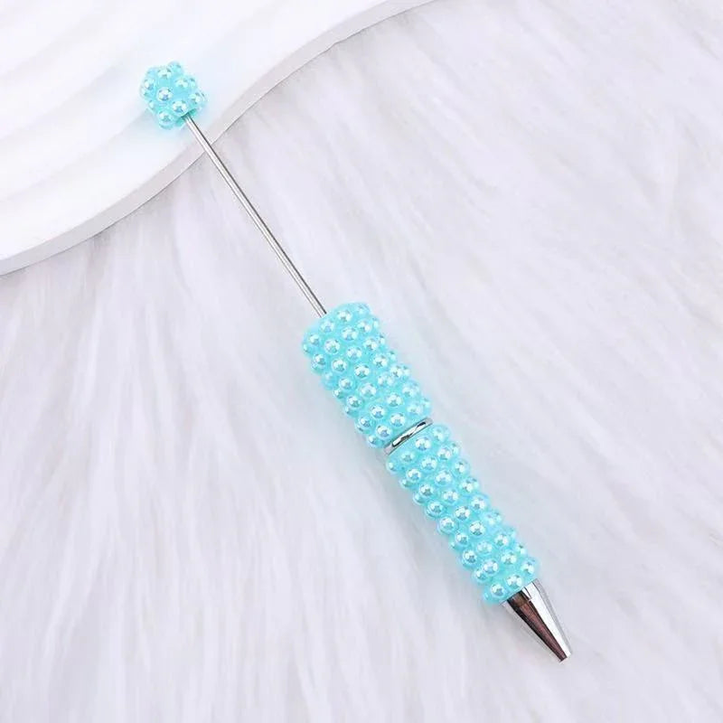 Pearl full diamond bead pen fun ins colorful pearl cute grain pen | DIY Beadable Pen Craft Gift Idea