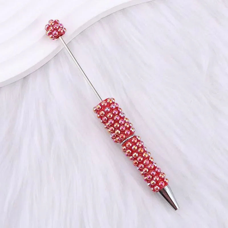 Pearl full diamond bead pen fun ins colorful pearl cute grain pen | DIY Beadable Pen Craft Gift Idea