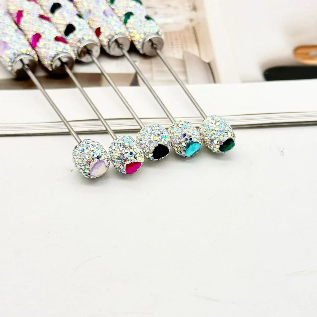 Heart Touch Screen Diamond Bead Pen Colorful Rhinestone Cute Grain Pen Multifunctional | DIY Beadable Pen Craft Gift Idea