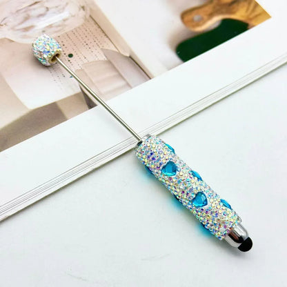 Heart Touch Screen Diamond Bead Pen Colorful Rhinestone Cute Grain Pen Multifunctional Touch Capacitive Pen