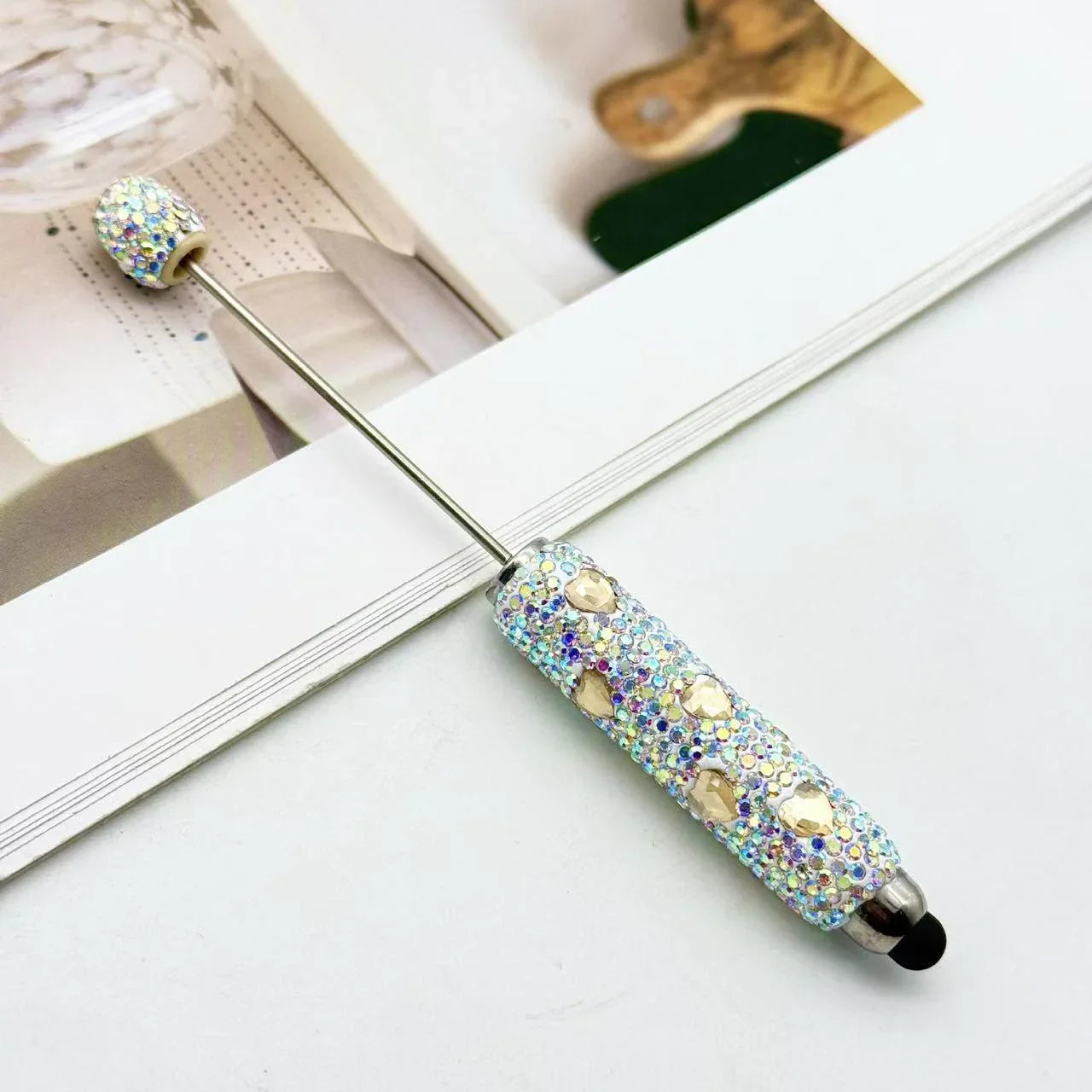 Heart Touch Screen Diamond Bead Pen Colorful Rhinestone Cute Grain Pen Multifunctional Touch Capacitive Pen