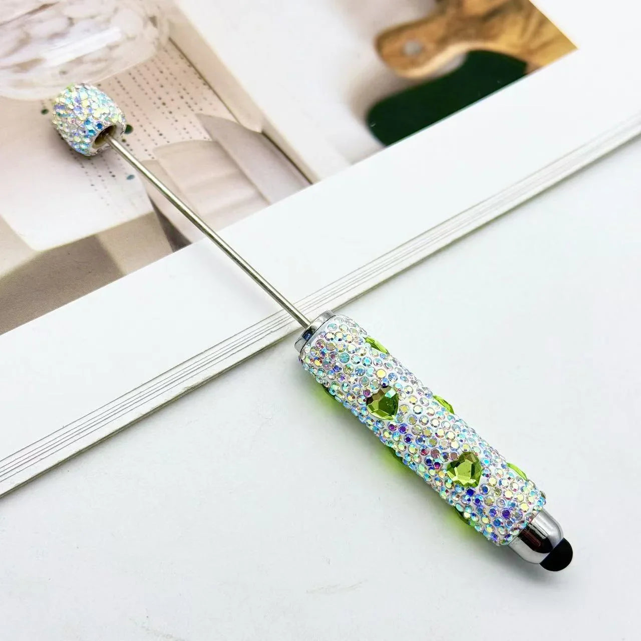Heart Touch Screen Diamond Bead Pen Colorful Rhinestone Cute Grain Pen Multifunctional Touch Capacitive Pen