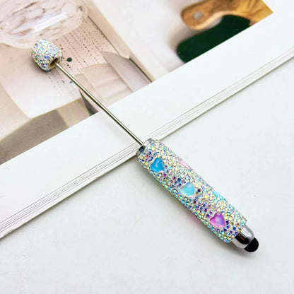 Heart Touch Screen Diamond Bead Pen Colorful Rhinestone Cute Grain Pen Multifunctional Touch Capacitive Pen