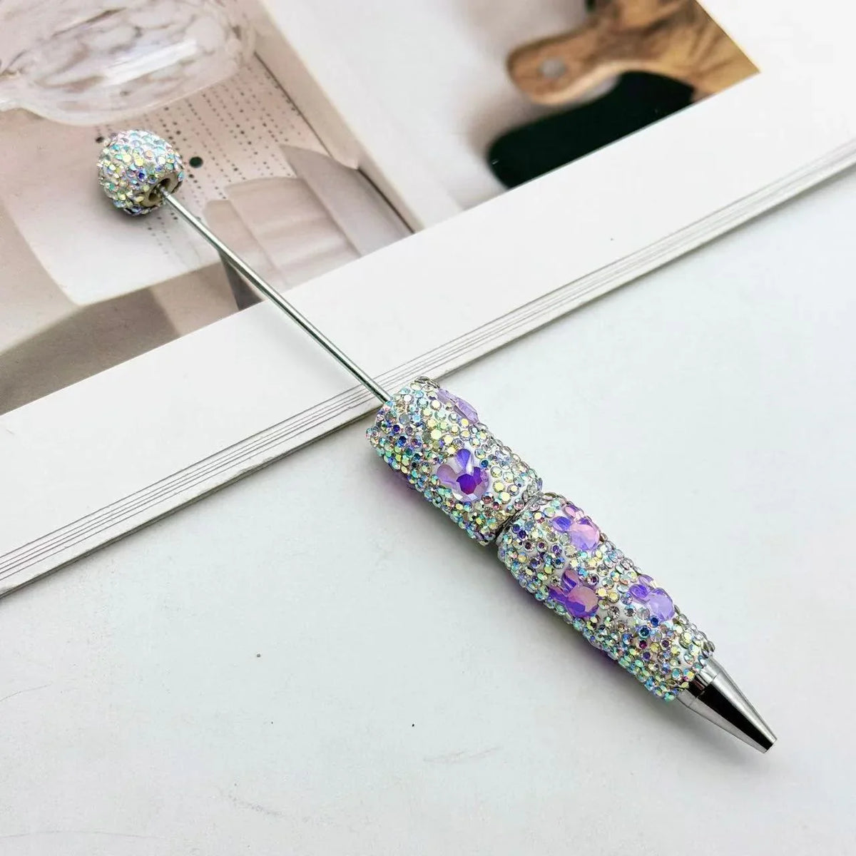 Bunny Diamond Bead Pen Creative Colorful Mocha Cute Grain Pen | DIY Beadable Pen Craft Gift Idea