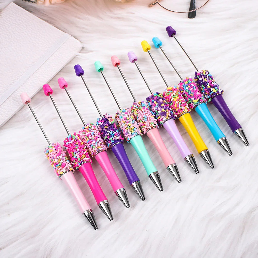 Rainbow candy bead pen ins color oxhide candy ballpoint pen | DIY Beadable Pen Craft Gift Idea