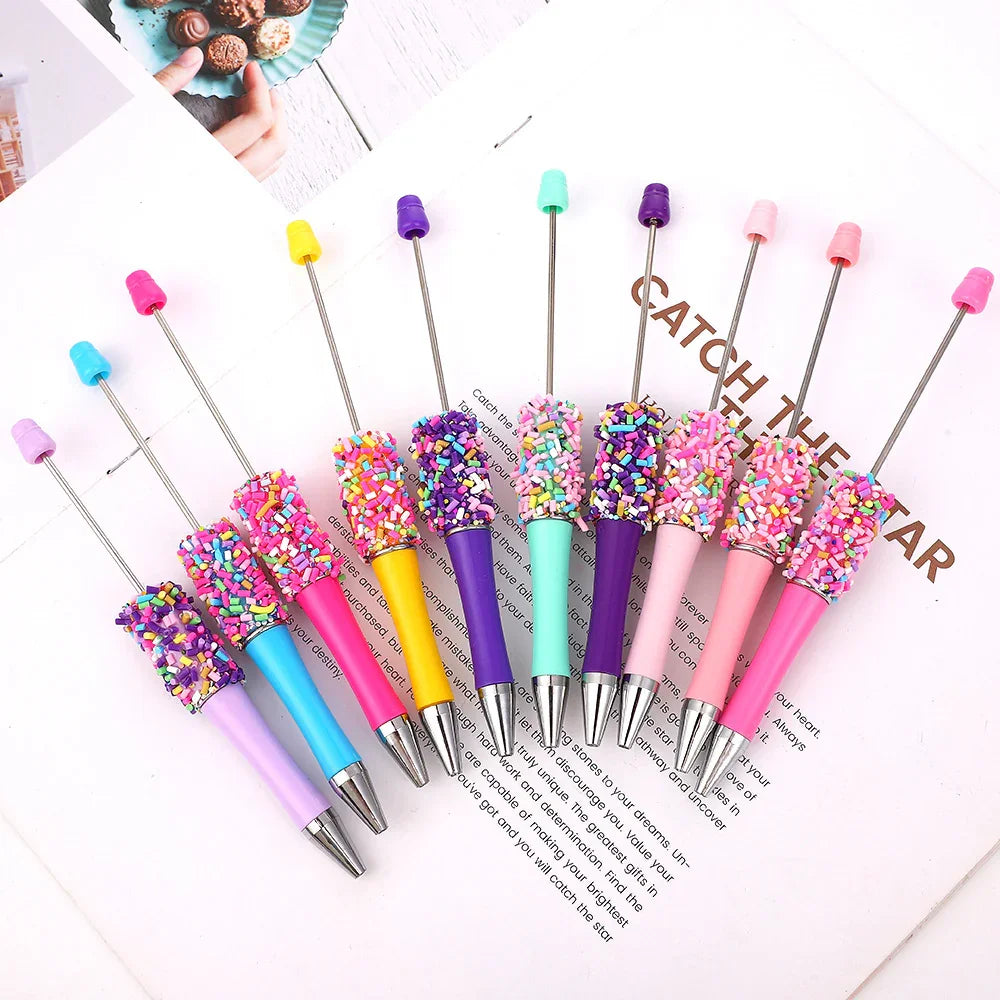 Rainbow candy bead pen ins color oxhide candy ballpoint pen | DIY Beadable Pen Craft Gift Idea
