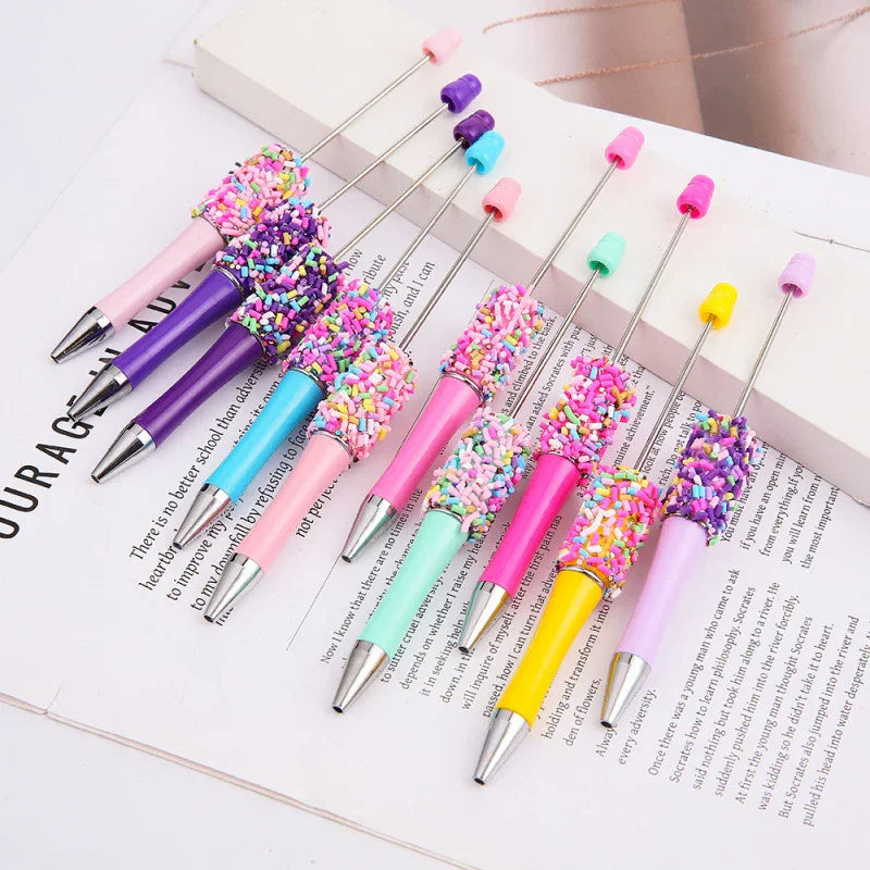 Rainbow candy bead pen ins color oxhide candy ballpoint pen | DIY Beadable Pen Craft Gift Idea