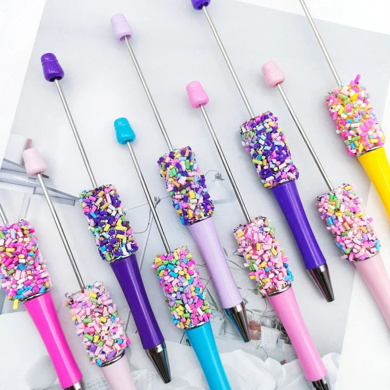 Rainbow candy bead pen ins color oxhide candy ballpoint pen | DIY Beadable Pen Craft Gift Idea