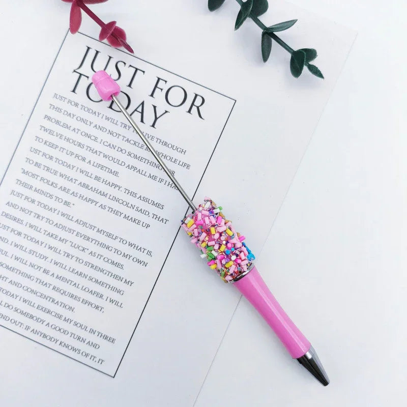 Rainbow candy bead pen ins color oxhide candy ballpoint pen | DIY Beadable Pen Craft Gift Idea