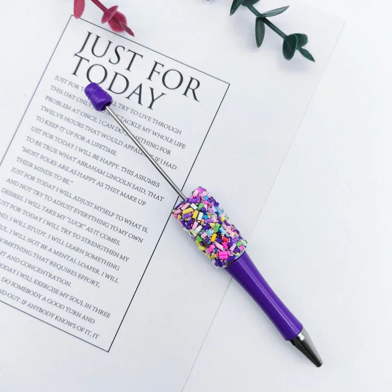 Rainbow candy bead pen ins color oxhide candy ballpoint pen | DIY Beadable Pen Craft Gift Idea
