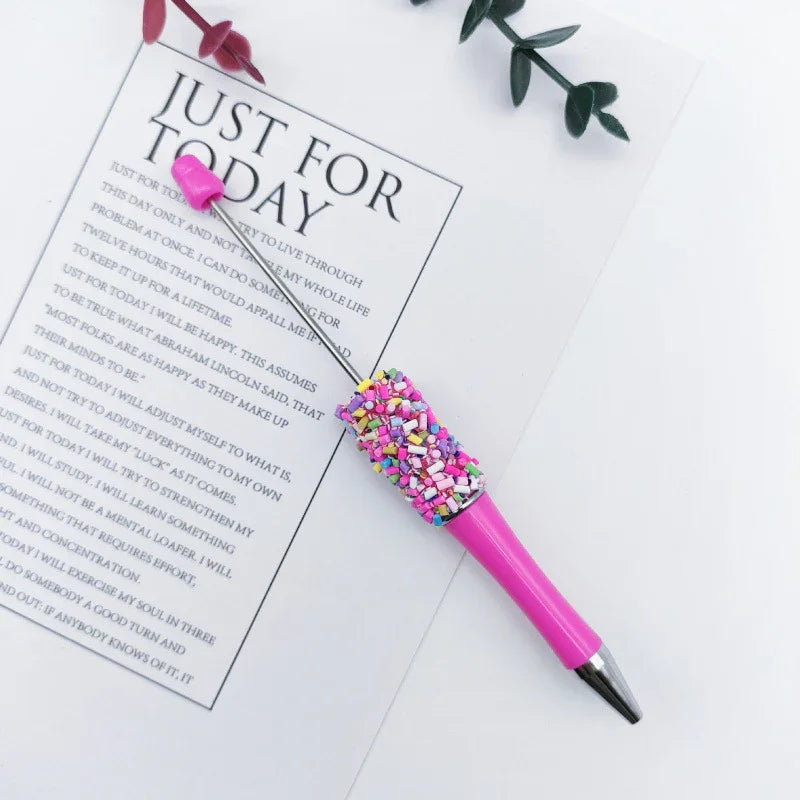 Rainbow candy bead pen ins color oxhide candy ballpoint pen | DIY Beadable Pen Craft Gift Idea