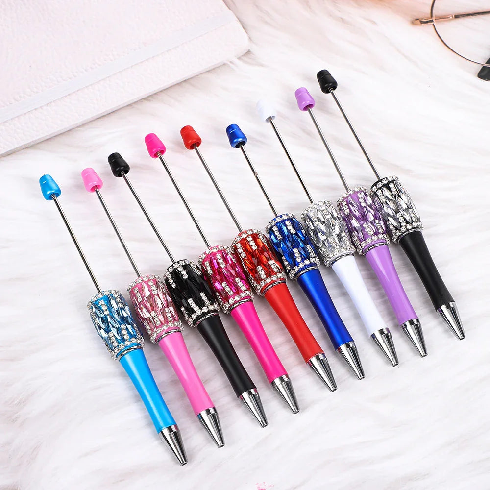 Crystal square diamond bead pen fun DIY heavy diamond ballpoint pen | DIY Beadable Pen Craft Gift Idea
