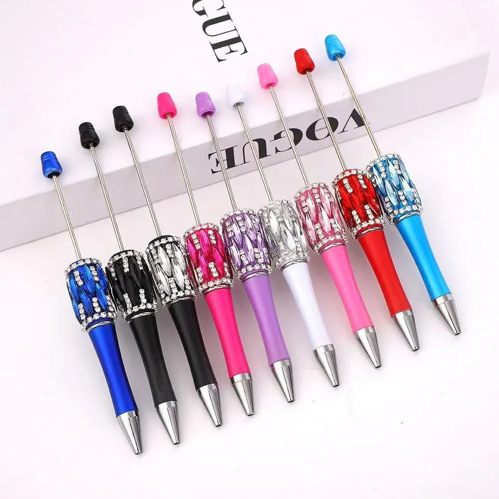 Crystal square diamond bead pen fun DIY heavy diamond ballpoint pen | DIY Beadable Pen Craft Gift Idea