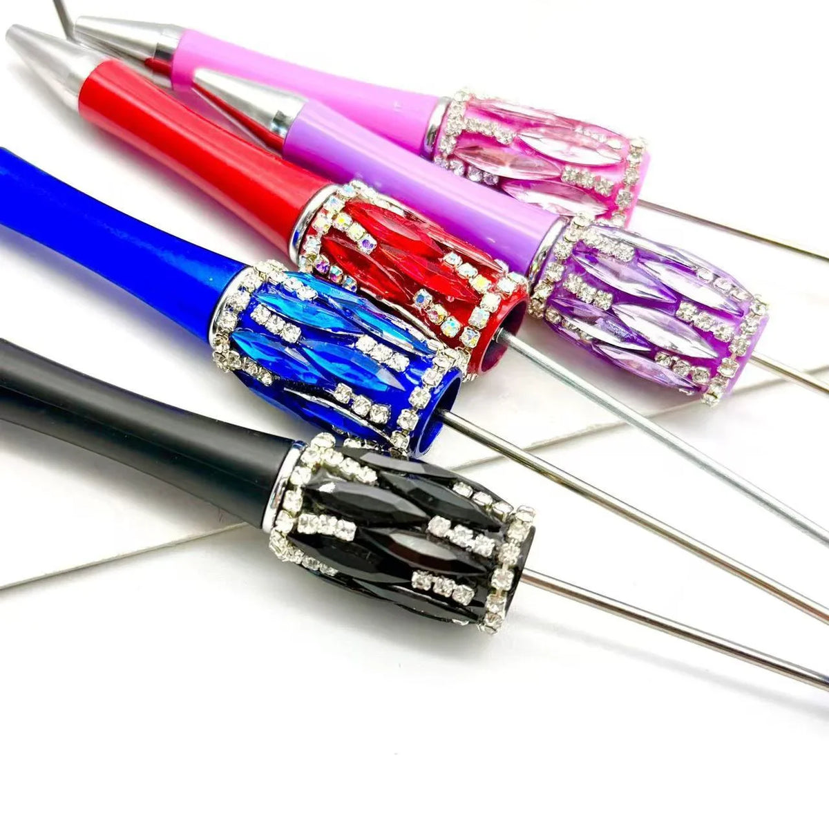 Crystal square diamond bead pen fun DIY heavy diamond ballpoint pen | DIY Beadable Pen Craft Gift Idea
