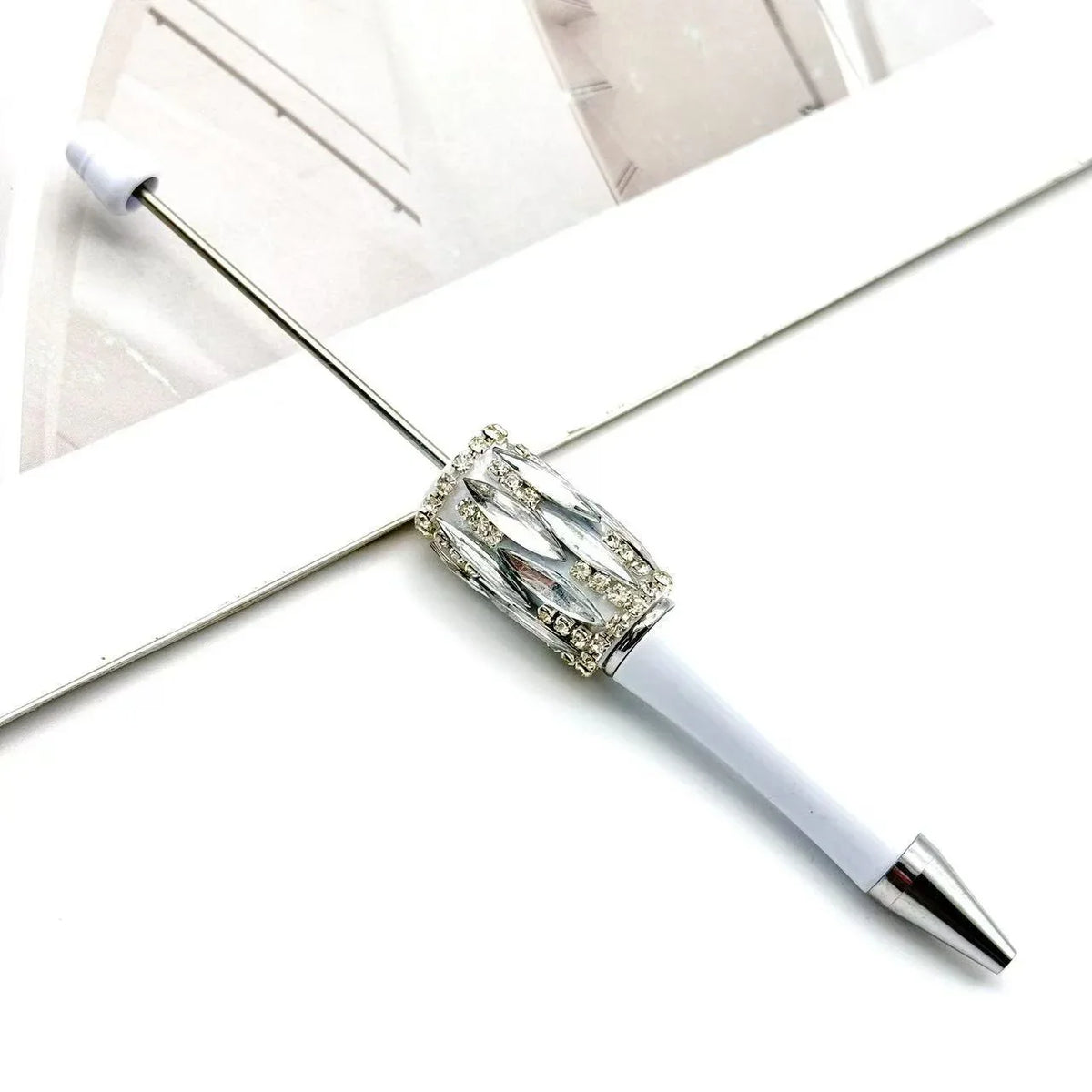 Crystal square diamond bead pen fun DIY heavy diamond ballpoint pen | DIY Beadable Pen Craft Gift Idea