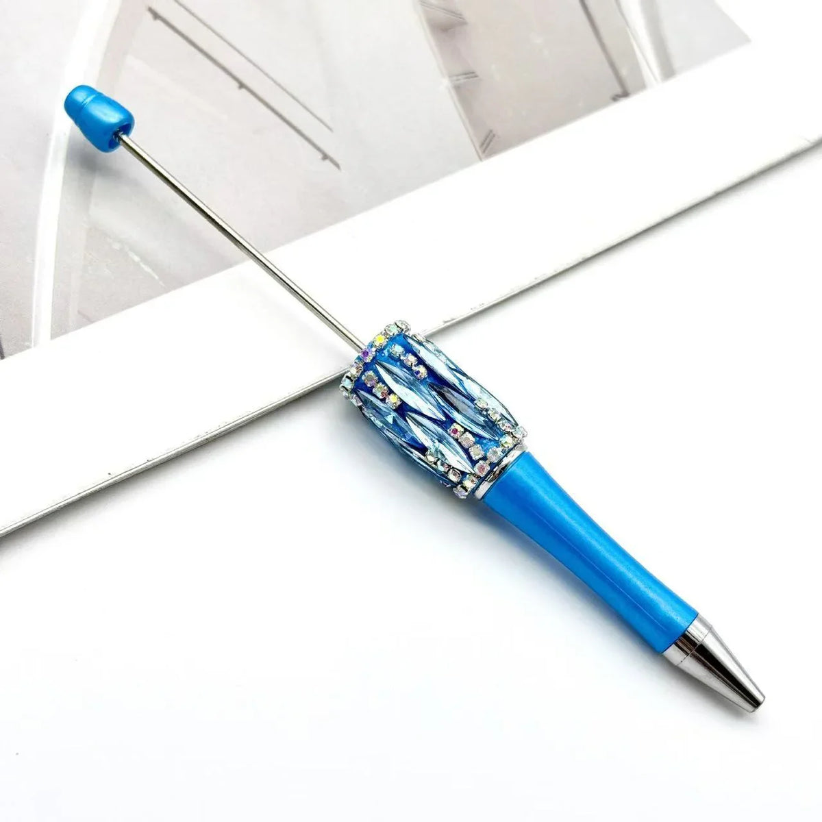 Crystal square diamond bead pen fun DIY heavy diamond ballpoint pen | DIY Beadable Pen Craft Gift Idea