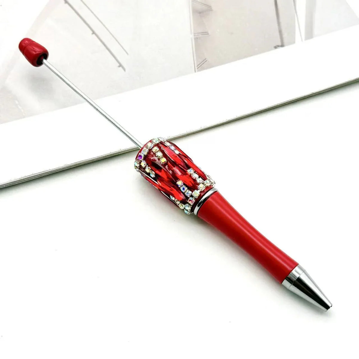 Crystal square diamond bead pen fun DIY heavy diamond ballpoint pen | DIY Beadable Pen Craft Gift Idea