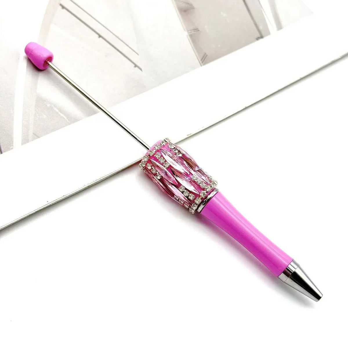 Crystal square diamond bead pen fun DIY heavy diamond ballpoint pen | DIY Beadable Pen Craft Gift Idea