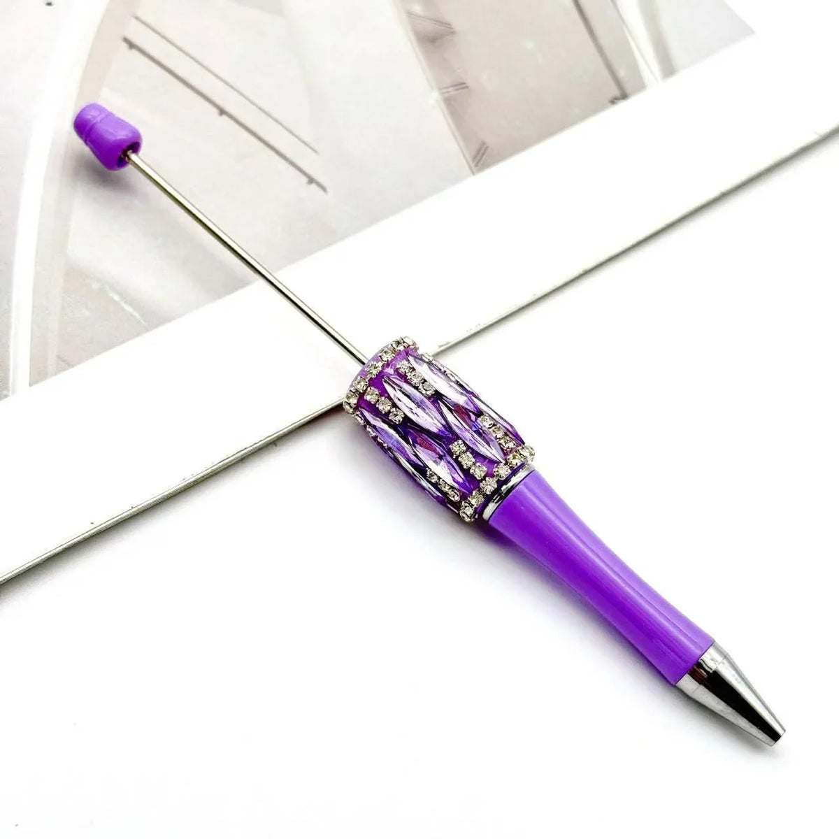 Crystal square diamond bead pen fun DIY heavy diamond ballpoint pen | DIY Beadable Pen Craft Gift Idea