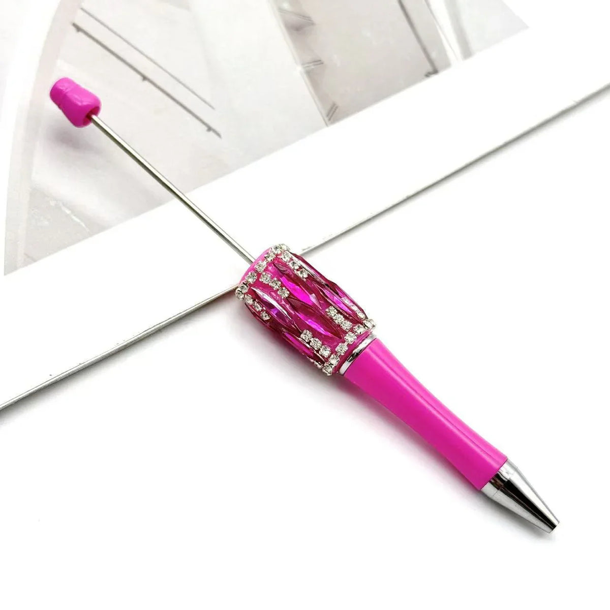 Crystal square diamond bead pen fun DIY heavy diamond ballpoint pen | DIY Beadable Pen Craft Gift Idea