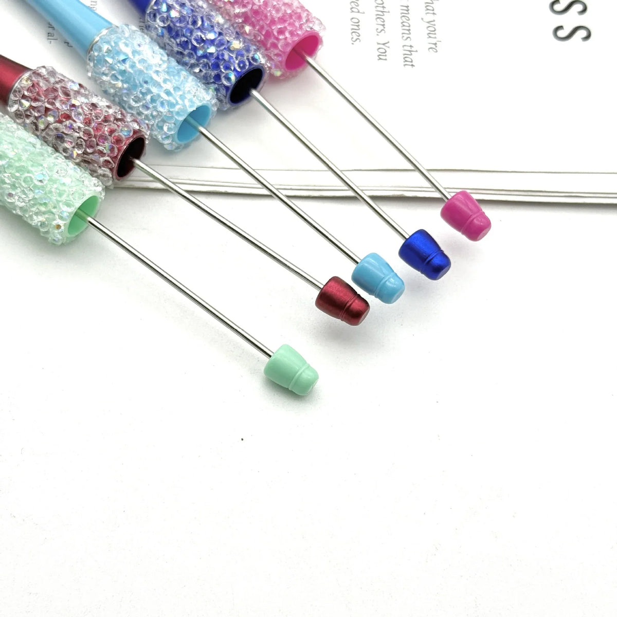 Resin Starry Bead Pen Fun Sugar Rhinestone Cute Grain Pen | DIY Beadable Pen Craft Gift Idea