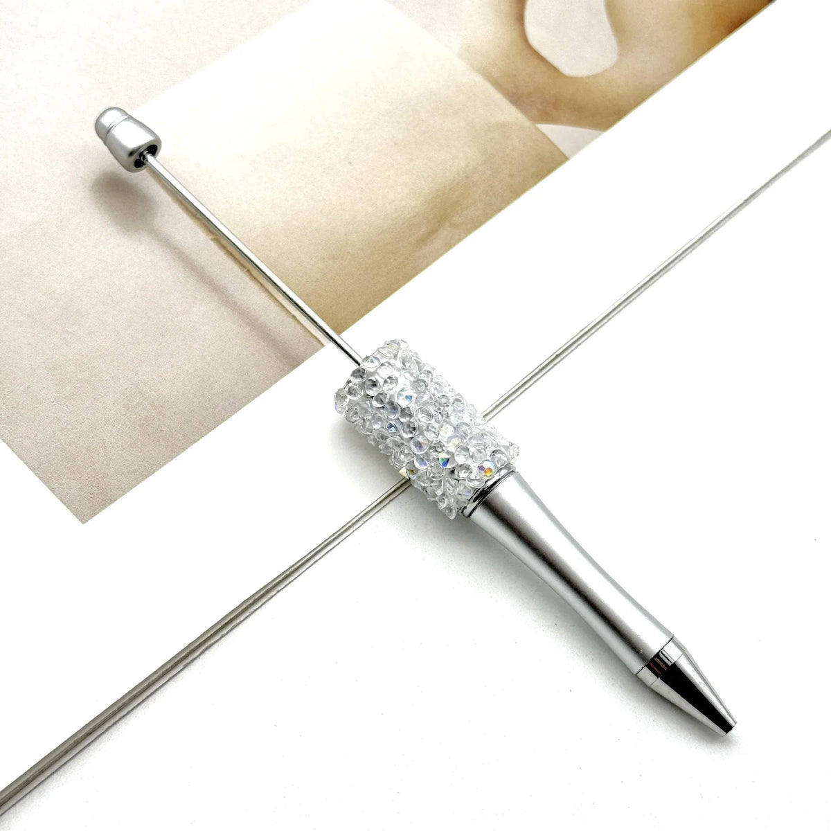Resin Starry Bead Pen Fun Sugar Rhinestone Cute Grain Pen | DIY Beadable Pen Craft Gift Idea