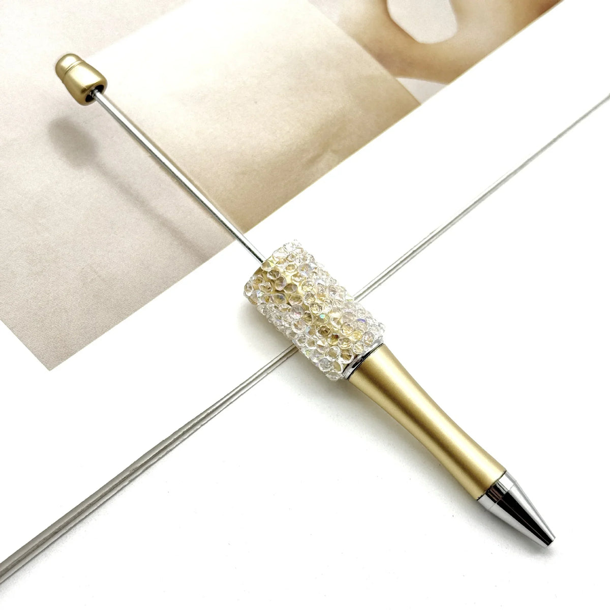 Resin Starry Bead Pen Fun Sugar Rhinestone Cute Grain Pen | DIY Beadable Pen Craft Gift Idea