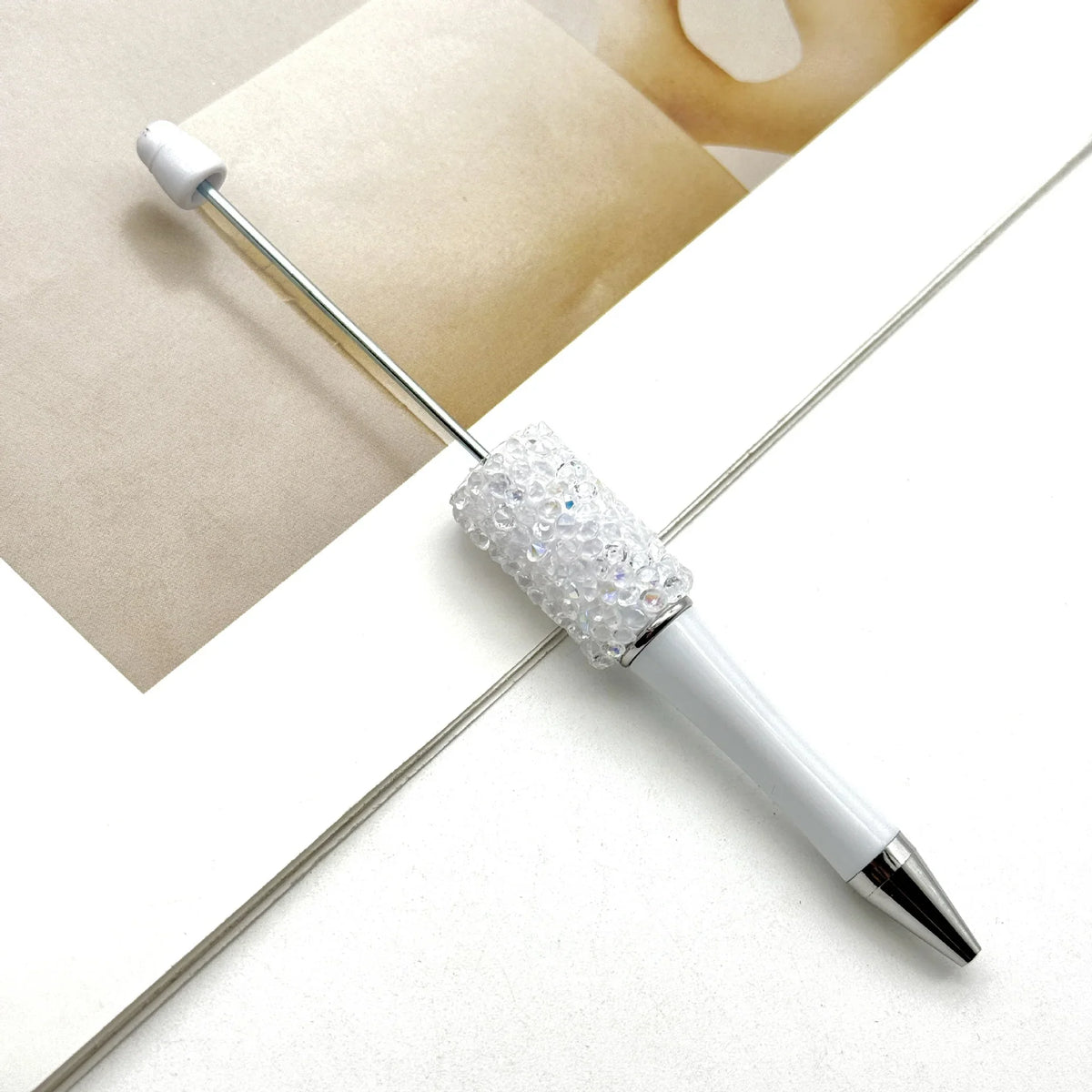 Resin Starry Bead Pen Fun Sugar Rhinestone Cute Grain Pen | DIY Beadable Pen Craft Gift Idea