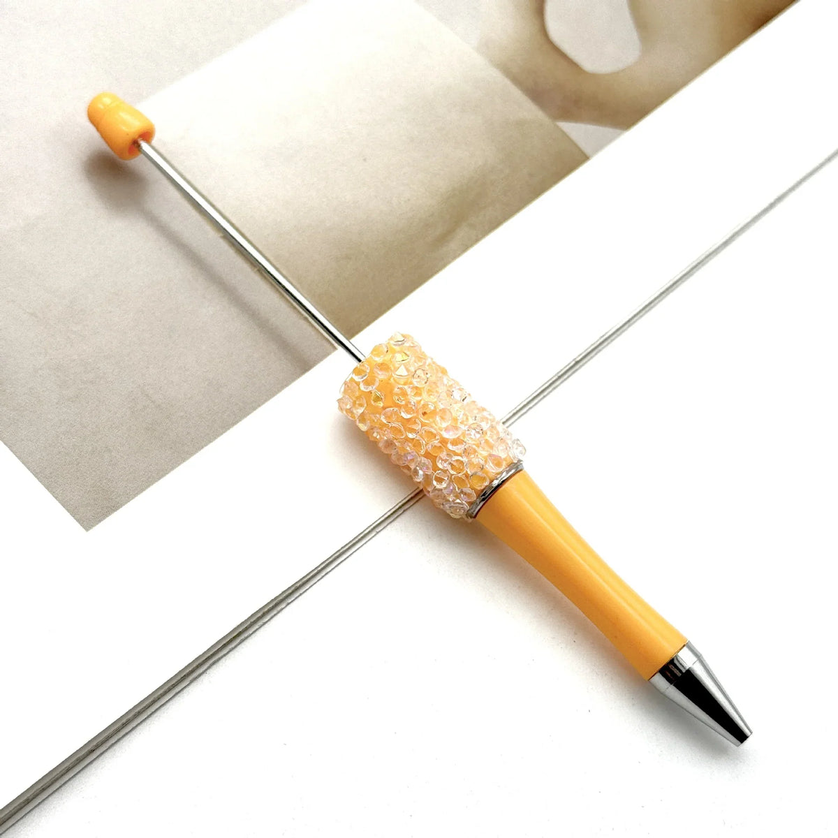 Resin Starry Bead Pen Fun Sugar Rhinestone Cute Grain Pen | DIY Beadable Pen Craft Gift Idea