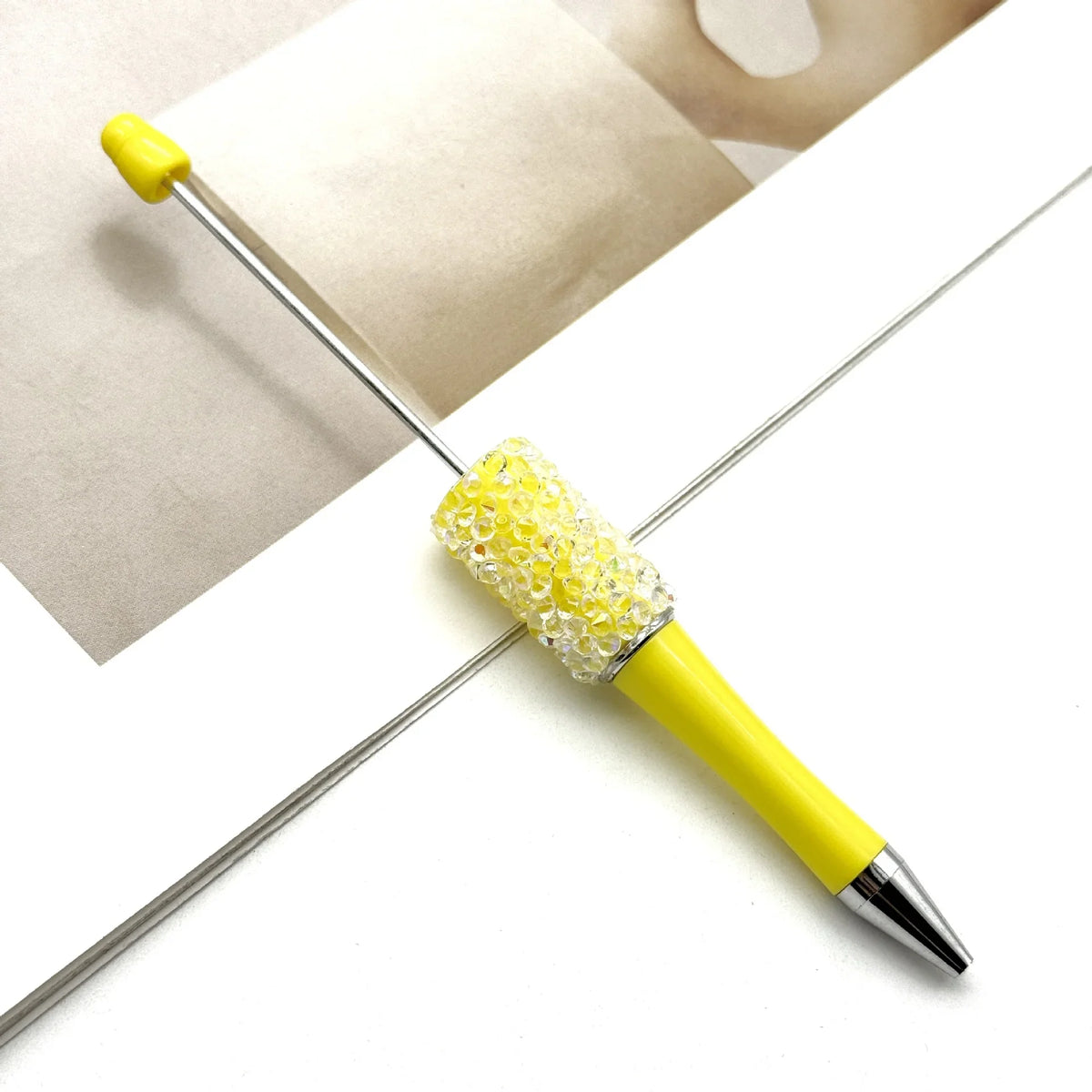 Resin Starry Bead Pen Fun Sugar Rhinestone Cute Grain Pen | DIY Beadable Pen Craft Gift Idea