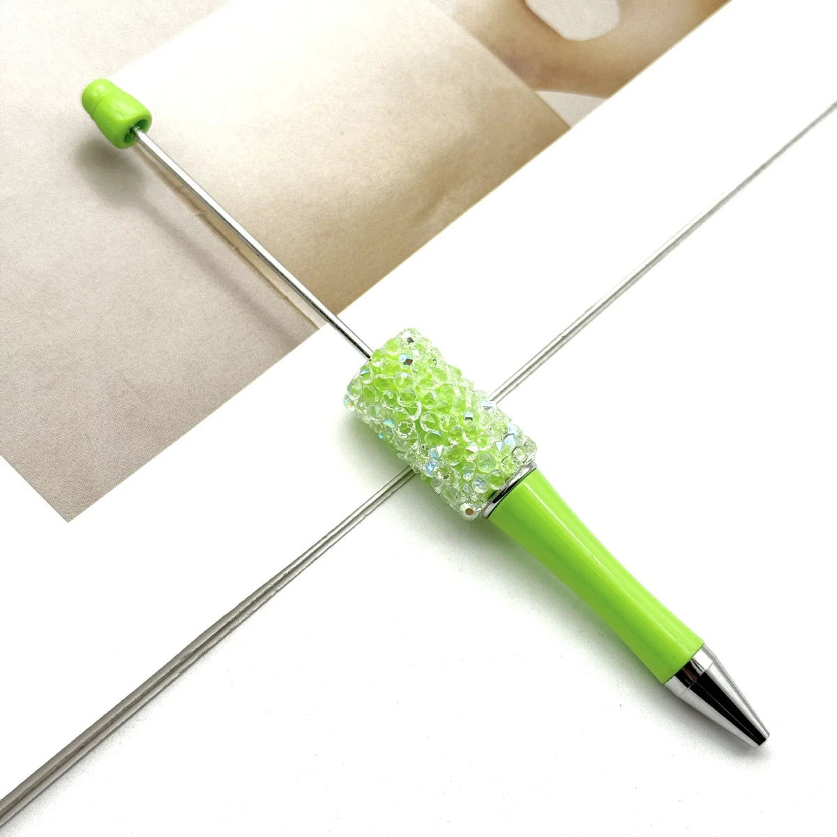 Resin Starry Bead Pen Fun Sugar Rhinestone Cute Grain Pen | DIY Beadable Pen Craft Gift Idea