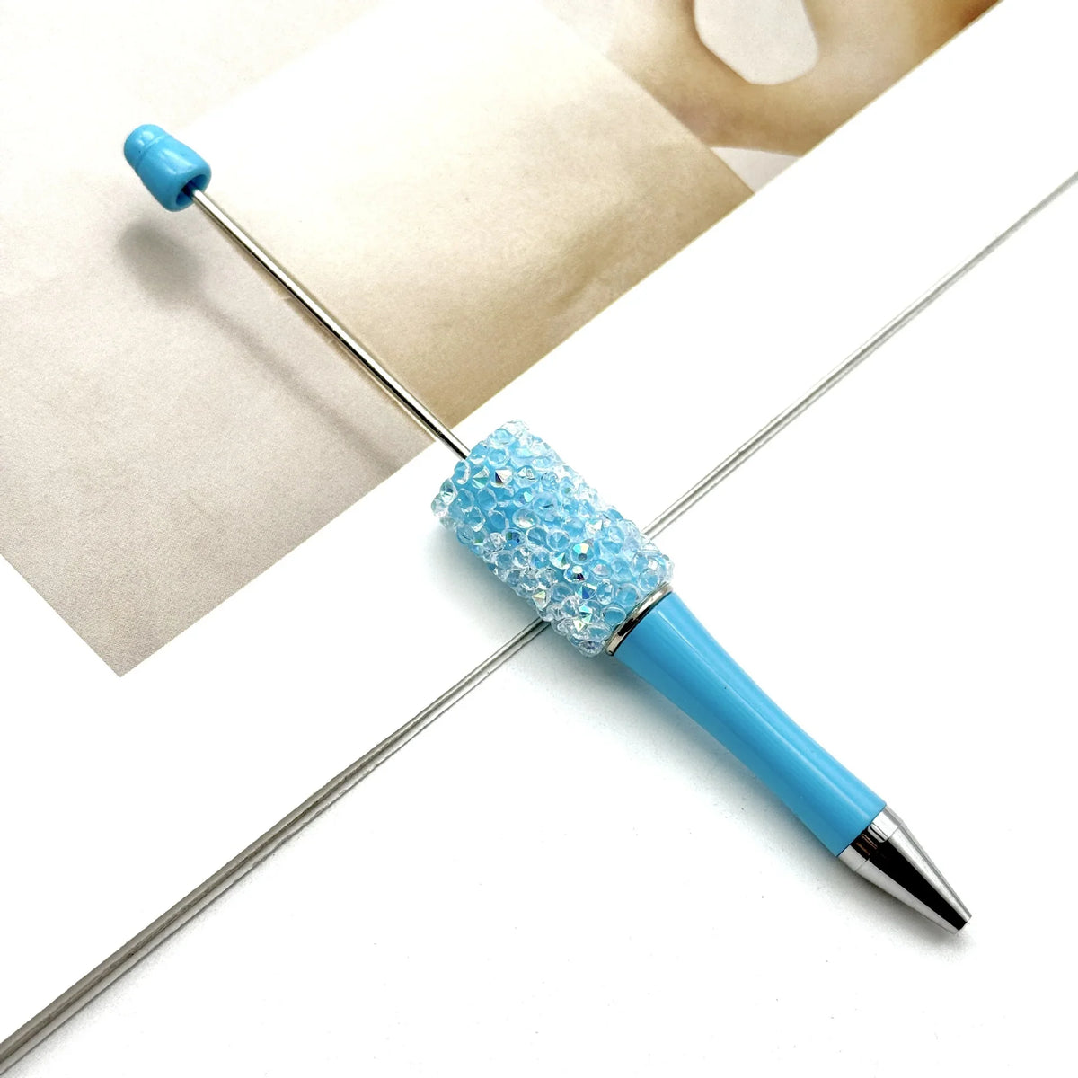 Resin Starry Bead Pen Fun Sugar Rhinestone Cute Grain Pen | DIY Beadable Pen Craft Gift Idea