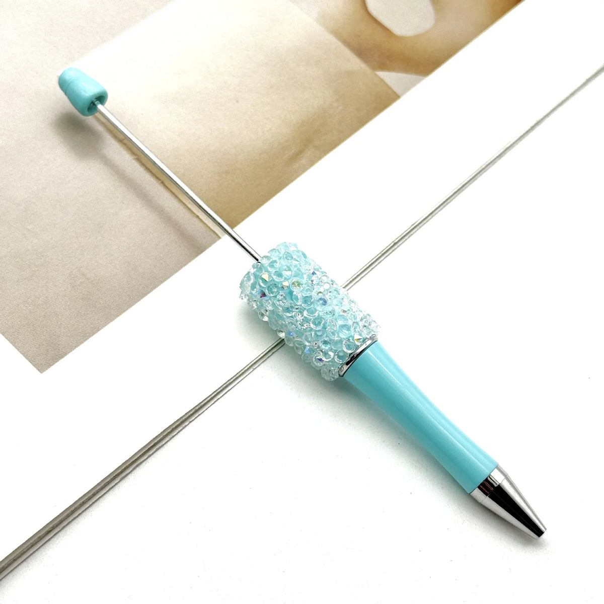 Resin Starry Bead Pen Fun Sugar Rhinestone Cute Grain Pen | DIY Beadable Pen Craft Gift Idea