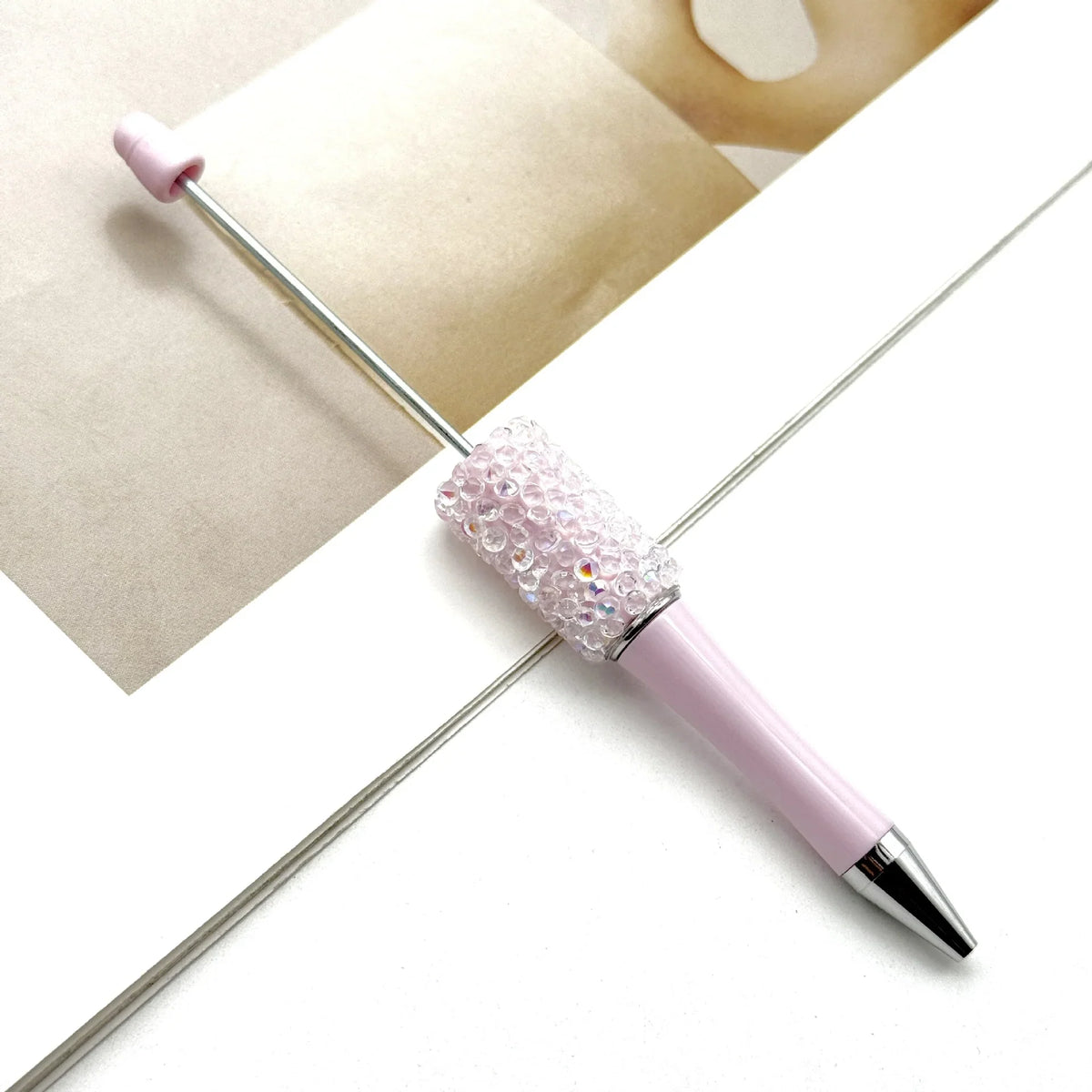 Resin Starry Bead Pen Fun Sugar Rhinestone Cute Grain Pen | DIY Beadable Pen Craft Gift Idea