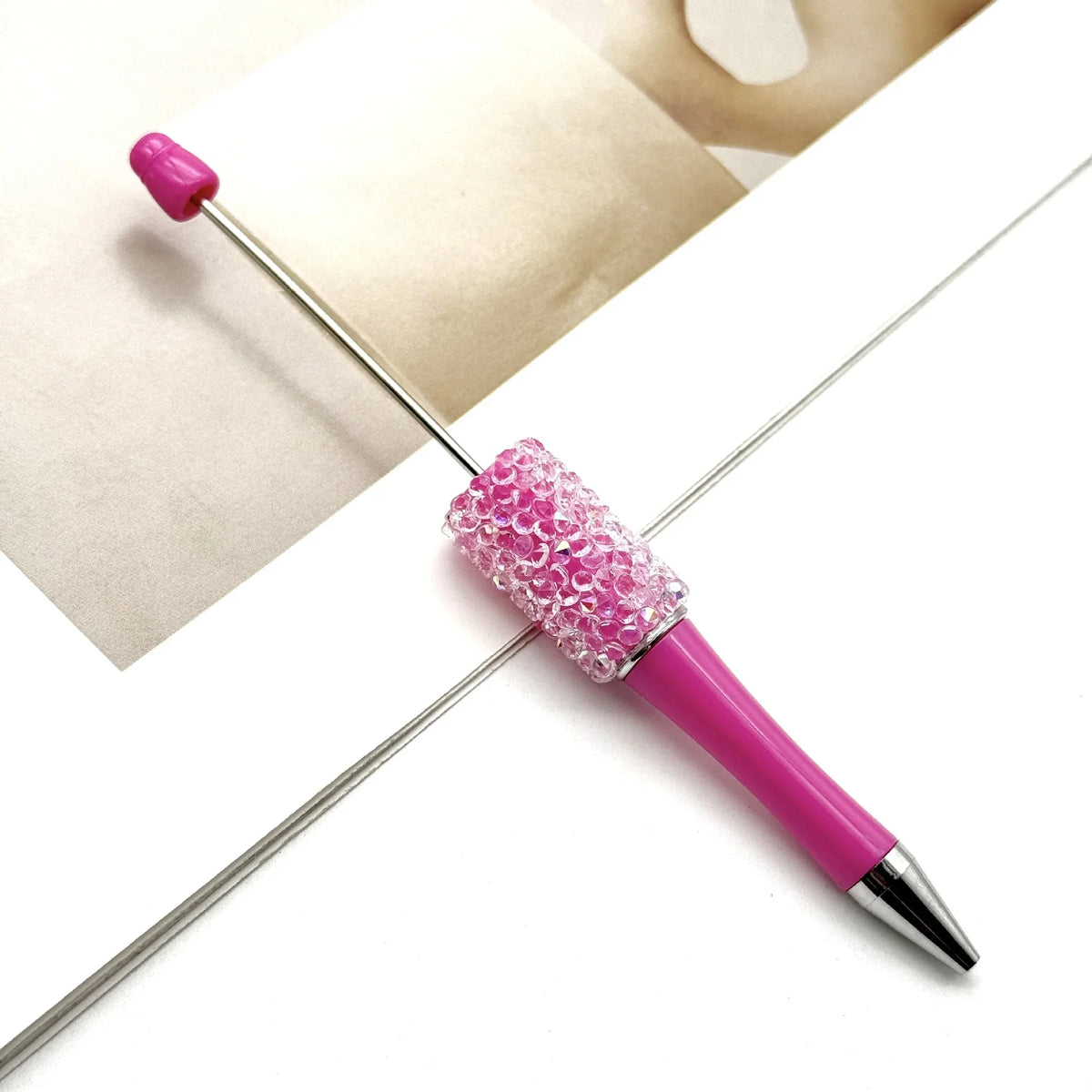 Resin Starry Bead Pen Fun Sugar Rhinestone Cute Grain Pen | DIY Beadable Pen Craft Gift Idea