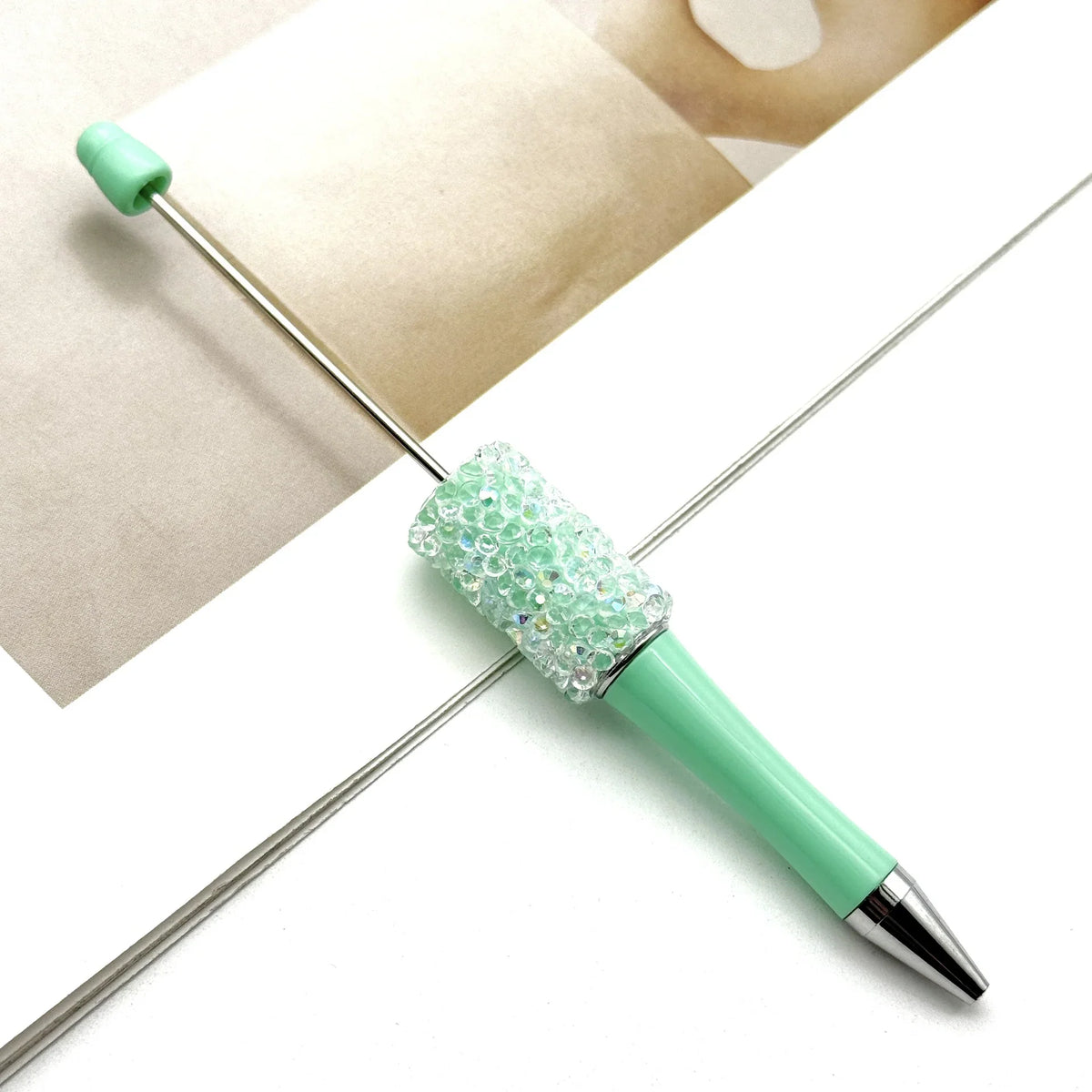 Resin Starry Bead Pen Fun Sugar Rhinestone Cute Grain Pen | DIY Beadable Pen Craft Gift Idea